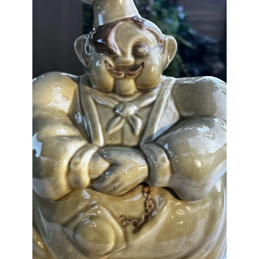 Vintage Red Wing CHEF PIERRE Cookie Jar 1940s Pottery Collectible Hand Painted
